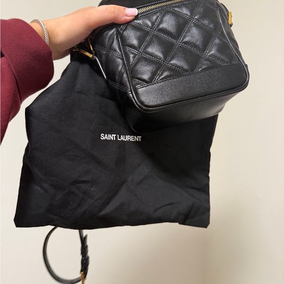 Saint Laurent Black Quilted Leather Crossbody Vanity Bag with Gold Hardware - Picture 7 of 9